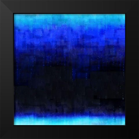 Blue Abstract Night Black Modern Wood Framed Art Print by Wiley, Marta
