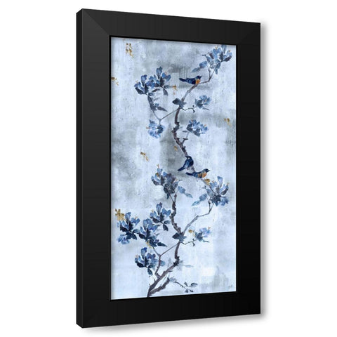 Song Bird Blue Black Modern Wood Framed Art Print with Double Matting by Wiley, Marta