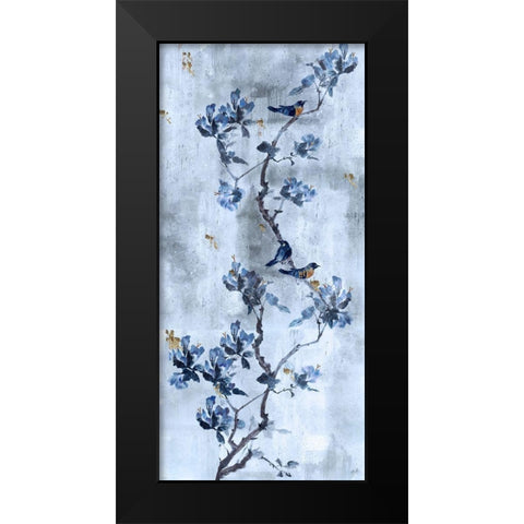 Song Bird Blue Black Modern Wood Framed Art Print by Wiley, Marta