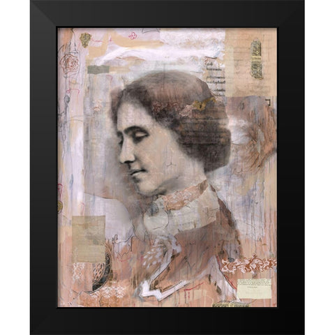 Helen Keller Collage Black Modern Wood Framed Art Print by Wiley, Marta