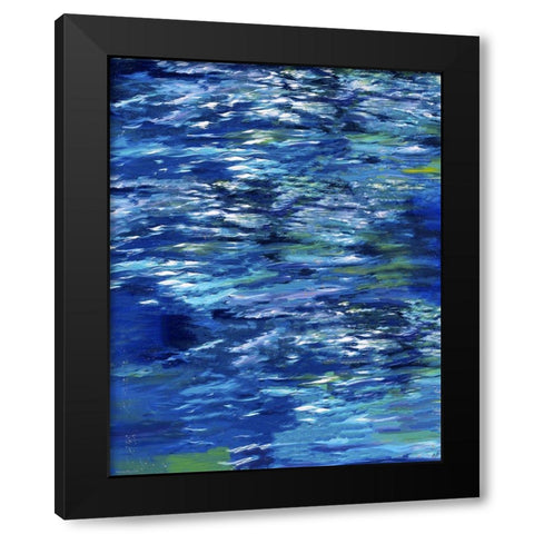 Blue River Study V Black Modern Wood Framed Art Print with Double Matting by Wiley, Marta