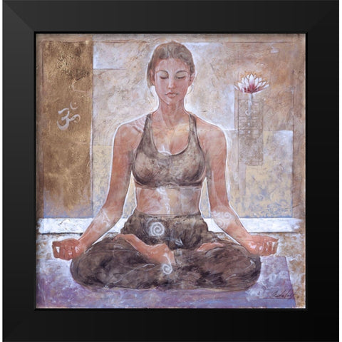 Yoga I- Light Black Modern Wood Framed Art Print by Wiley, Marta