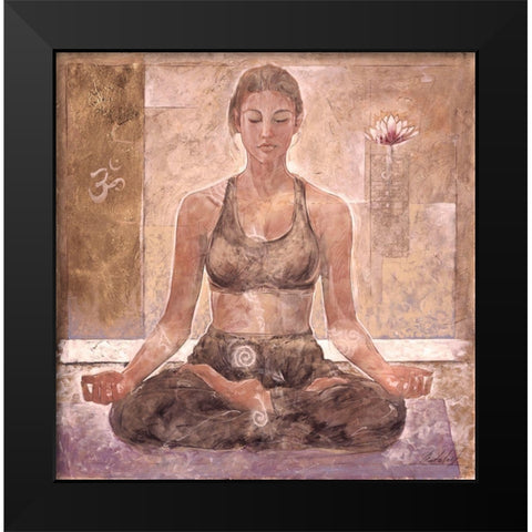 Yoga I-Blue Black Modern Wood Framed Art Print by Wiley, Marta