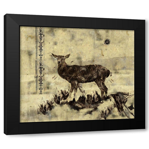 Deer-Original Black Modern Wood Framed Art Print by Wiley, Marta