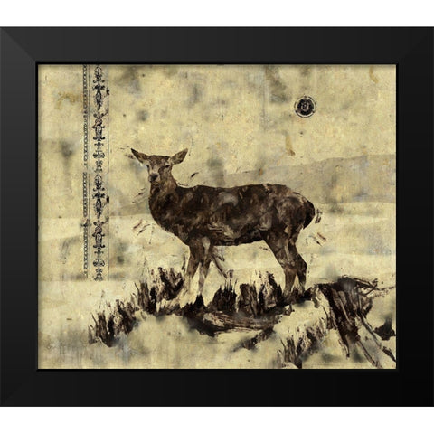 Deer-Original Black Modern Wood Framed Art Print by Wiley, Marta