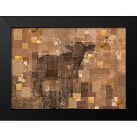 VEGAN- Sepia Black Modern Wood Framed Art Print by Wiley, Marta