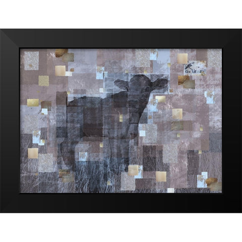 VEGAN- Soft Black Modern Wood Framed Art Print by Wiley, Marta