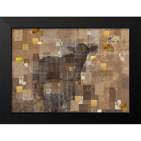 VEGAN- Beige Black Modern Wood Framed Art Print by Wiley, Marta
