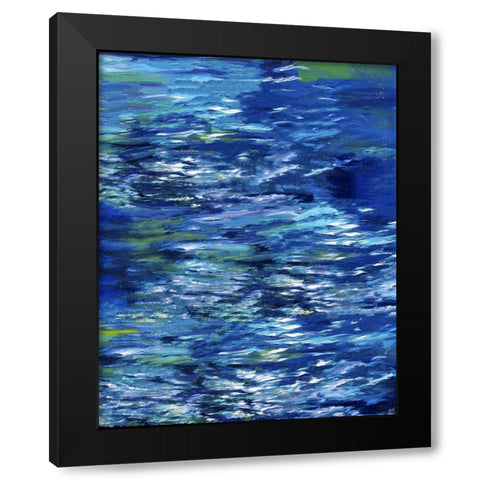 River II Study Blue Black Modern Wood Framed Art Print with Double Matting by Wiley, Marta