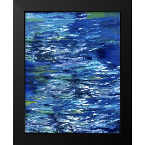 River II Study Blue Black Modern Wood Framed Art Print by Wiley, Marta