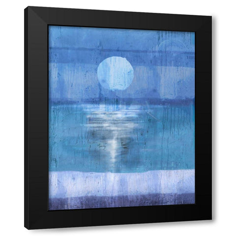 Abstract Moon Black Modern Wood Framed Art Print with Double Matting by Wiley, Marta