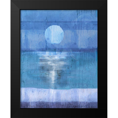 Abstract Moon Black Modern Wood Framed Art Print by Wiley, Marta