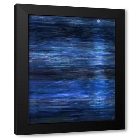 Night Blue Ocean Black Modern Wood Framed Art Print with Double Matting by Wiley, Marta