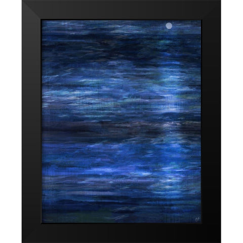 Night Blue Ocean Black Modern Wood Framed Art Print by Wiley, Marta