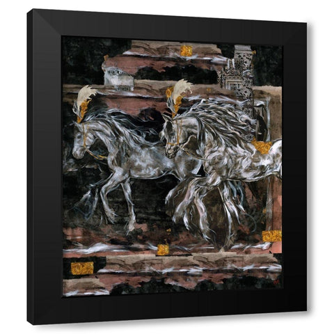 Prancer Close Up Black Modern Wood Framed Art Print by Wiley, Marta