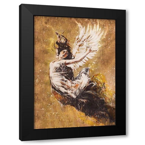Falling Angel V Black Modern Wood Framed Art Print with Double Matting by Wiley, Marta