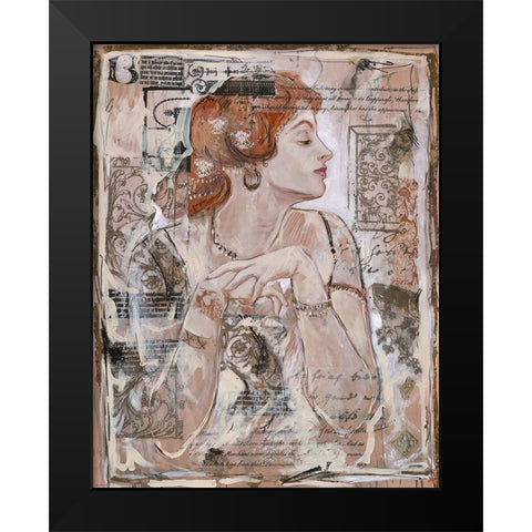 Vintage Doll I Black Modern Wood Framed Art Print by Wiley, Marta