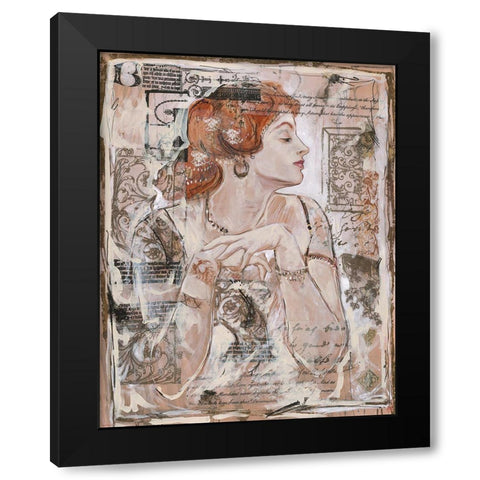 Vintage Doll II Black Modern Wood Framed Art Print with Double Matting by Wiley, Marta