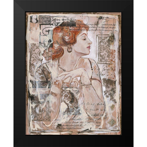 Vintage Doll II Black Modern Wood Framed Art Print by Wiley, Marta