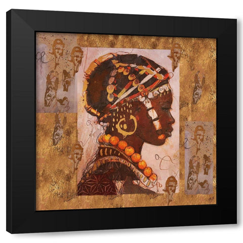 African Portrait I Black Modern Wood Framed Art Print with Double Matting by Wiley, Marta