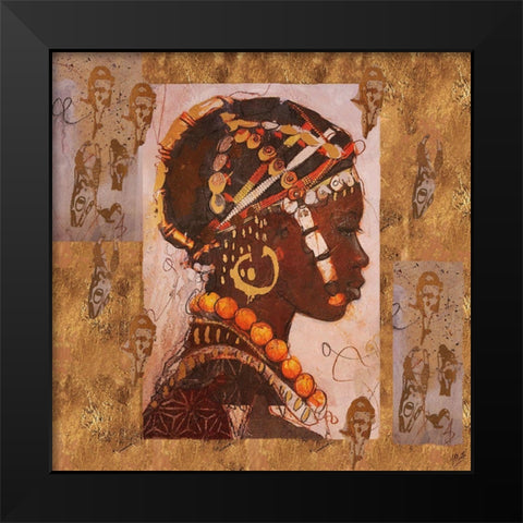 African Portrait I Black Modern Wood Framed Art Print by Wiley, Marta
