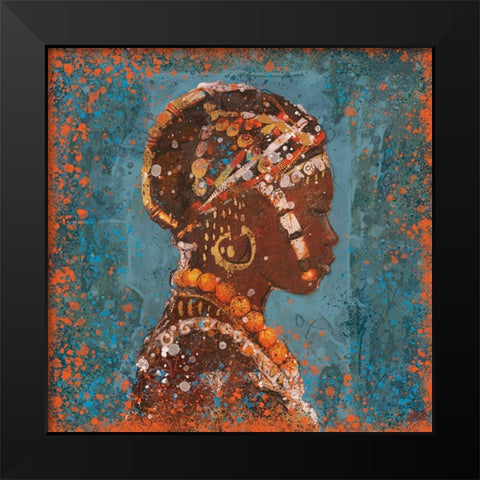 African Portrait III Black Modern Wood Framed Art Print by Wiley, Marta