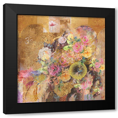 Rose Abstract Black Modern Wood Framed Art Print by Wiley, Marta