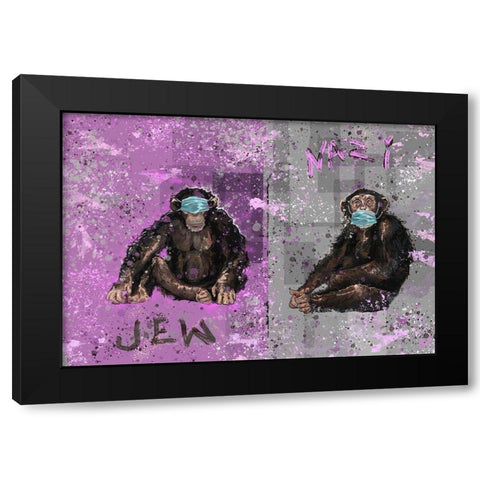 Monkey Mind II Black Modern Wood Framed Art Print with Double Matting by Wiley, Marta