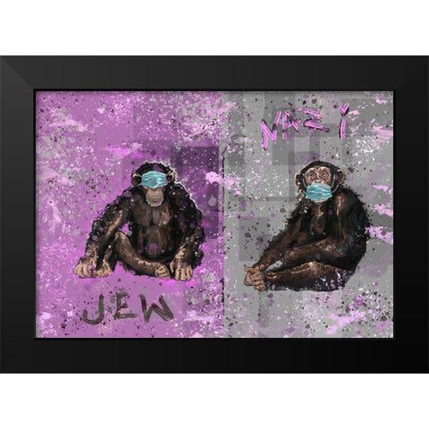 Monkey Mind II Black Modern Wood Framed Art Print by Wiley, Marta