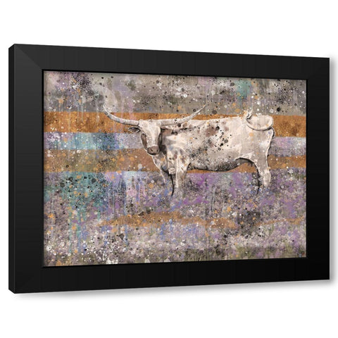 White Longhorn II Black Modern Wood Framed Art Print with Double Matting by Wiley, Marta