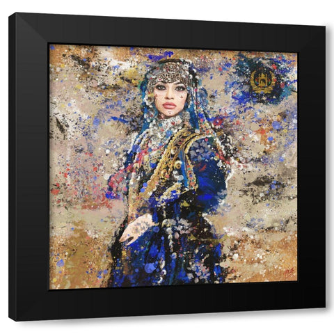 Afganistan Golden Black Modern Wood Framed Art Print with Double Matting by Wiley, Marta