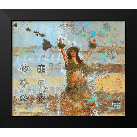 Blue Sun Salutation Black Modern Wood Framed Art Print by Wiley, Marta
