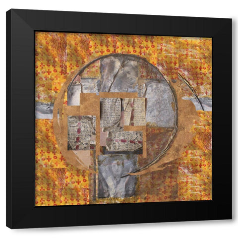 Golden Abstract III Black Modern Wood Framed Art Print with Double Matting by Wiley, Marta