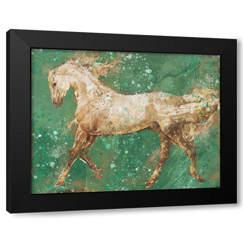 Fibonacci Green Horse Black Modern Wood Framed Art Print with Double Matting by Wiley, Marta