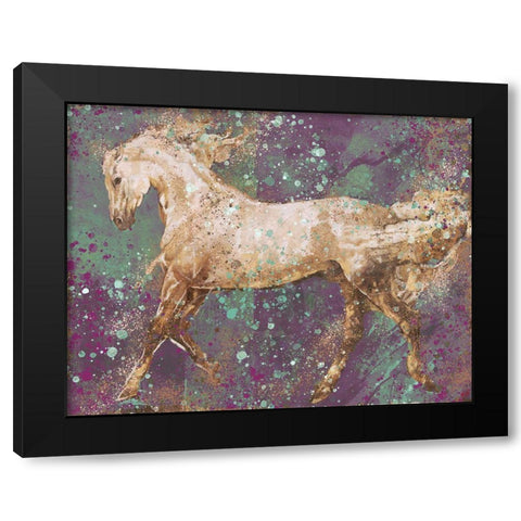 Fibonacci puple gold Horse Black Modern Wood Framed Art Print with Double Matting by Wiley, Marta