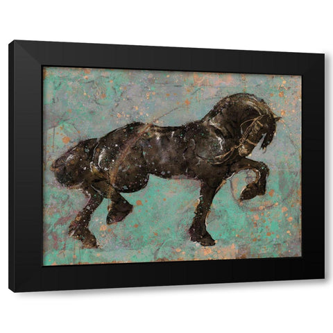 Fibonaccihorse green horse II Black Modern Wood Framed Art Print with Double Matting by Wiley, Marta