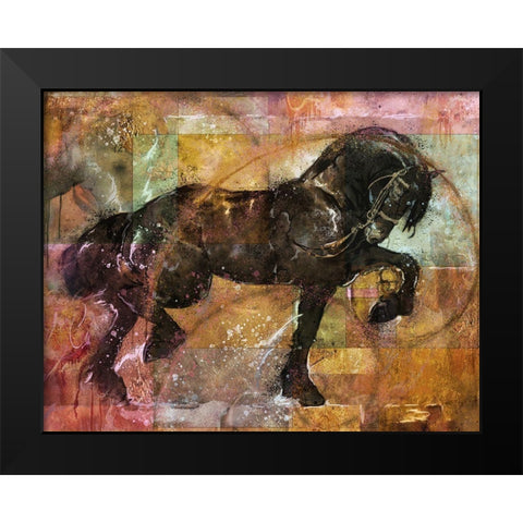 Fibonacci horse colorful Black Modern Wood Framed Art Print by Wiley, Marta
