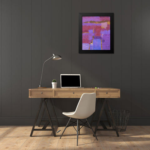 Purple Abstract Black Modern Wood Framed Art Print by Wiley, Marta