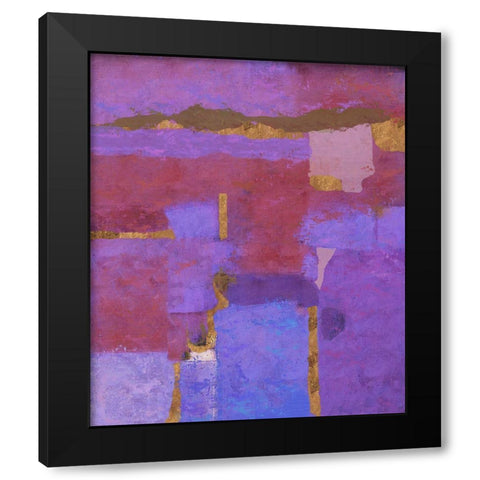 Purple Abstract Black Modern Wood Framed Art Print with Double Matting by Wiley, Marta
