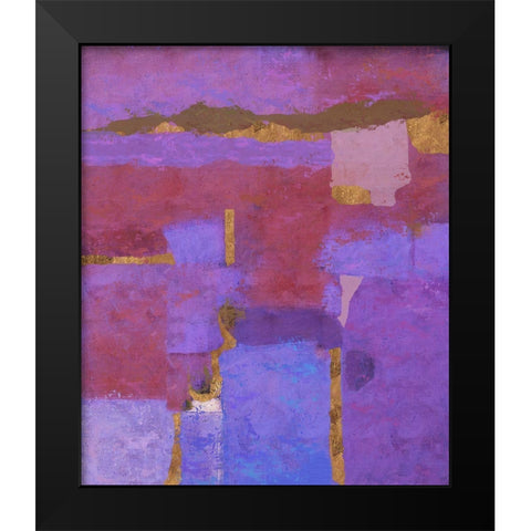 Purple Abstract Black Modern Wood Framed Art Print by Wiley, Marta