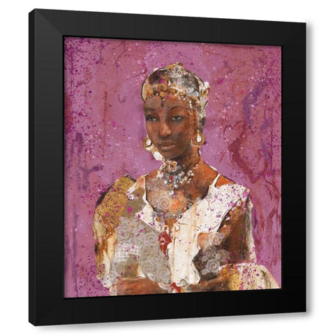 Tranquility Pink Black Modern Wood Framed Art Print with Double Matting by Wiley, Marta