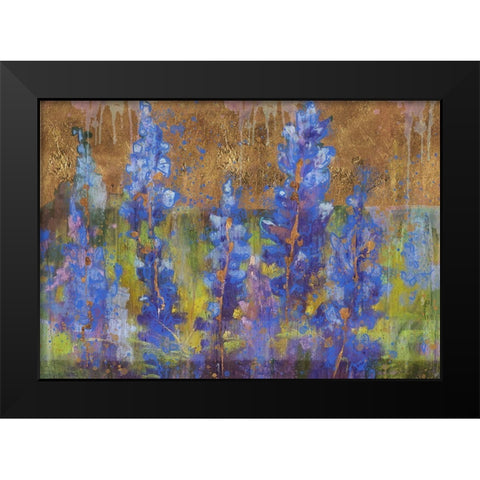 Blue Bonnet Golden Black Modern Wood Framed Art Print by Wiley, Marta