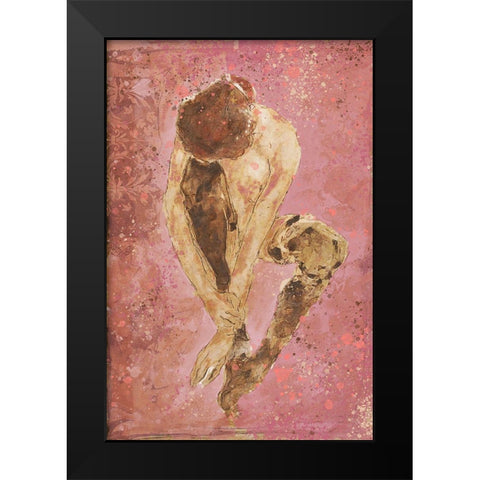 Pink Repose Black Modern Wood Framed Art Print by Wiley, Marta
