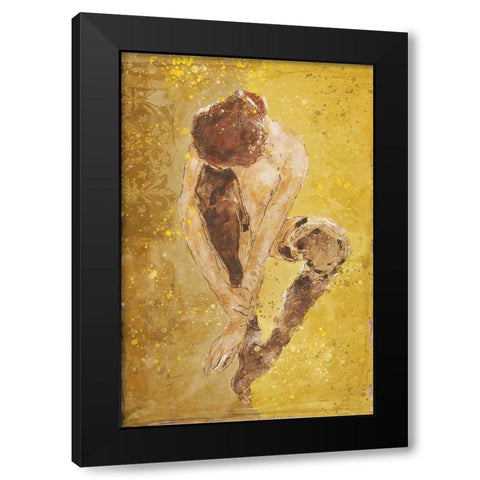 Yellow Golden Repose Black Modern Wood Framed Art Print by Wiley, Marta