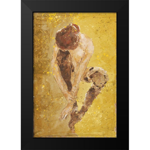 Yellow Golden Repose Black Modern Wood Framed Art Print by Wiley, Marta