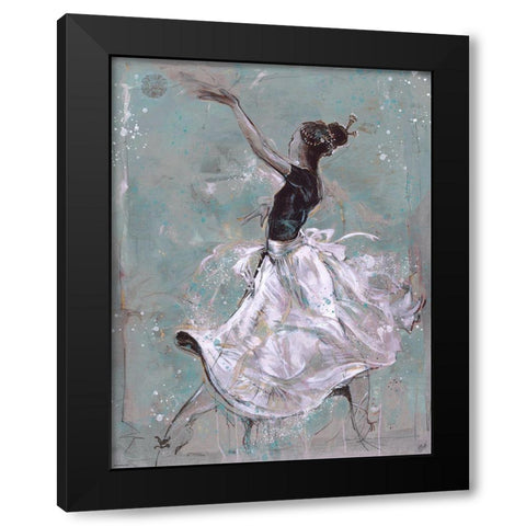 Living The Dream- Blue Black Modern Wood Framed Art Print with Double Matting by Wiley, Marta