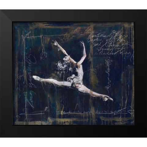 Ballet V Black Modern Wood Framed Art Print by Wiley, Marta