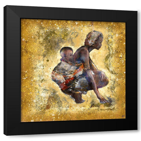 Destiny III Black Modern Wood Framed Art Print with Double Matting by Wiley, Marta