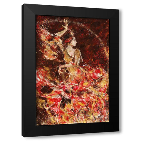 Fibonacci Flamenco Black Modern Wood Framed Art Print by Wiley, Marta