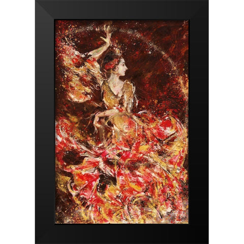 Fibonacci Flamenco Black Modern Wood Framed Art Print by Wiley, Marta